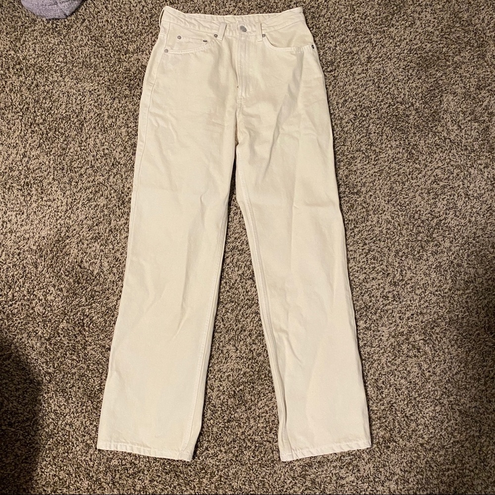 WEEKDAY ROWE ECRU OFF WHITE JEANS 27 30